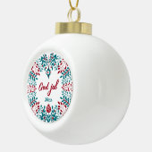 God jul, Noorse kerstgroet Keramische Bal Ornament (Rechts)
