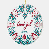 God jul, Norwegian Christmas Greeting Keramisch Ornament (Links)
