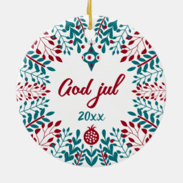 God jul, Norwegian Christmas Greeting Keramisch Ornament