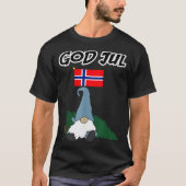 God Jul Norwegian Gnome Merry Christmas Norway Tee T-shirt (Voorkant)