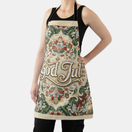 God Jul Norwegian Norway Christmas Apron Schort