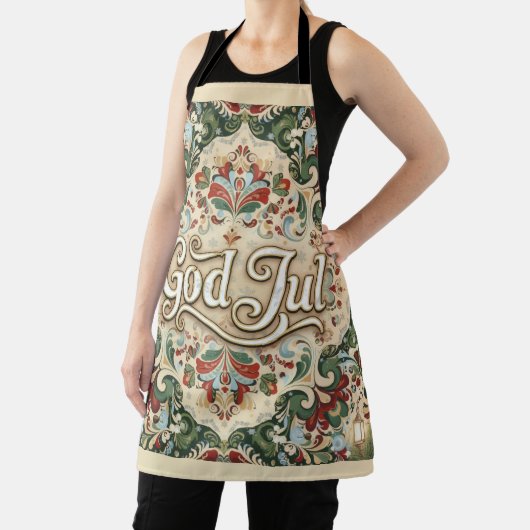 God Jul Norwegian Norway Christmas Apron Schort (Insitu)