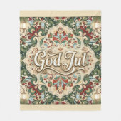 God Jul Norwegian Norway Christmas Fleece Blanket Deken (Voorkant)