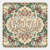 God Jul Norwegian Norway Christmas Stickers (Voorkant)