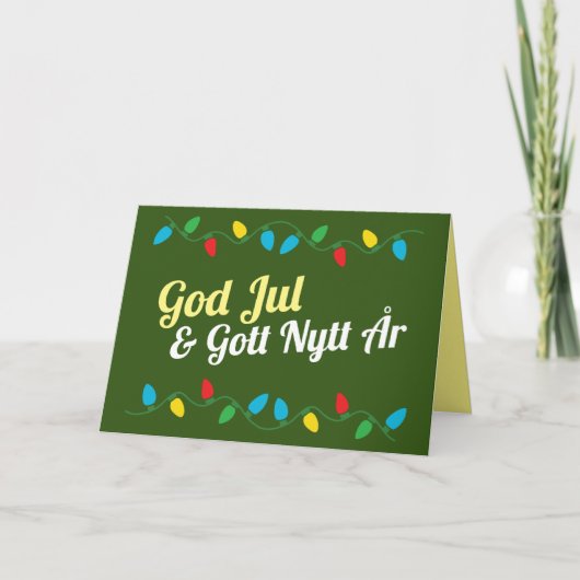 God Jul och Gott Nytt År Kort Feestdagen Kaart (Voorkant)