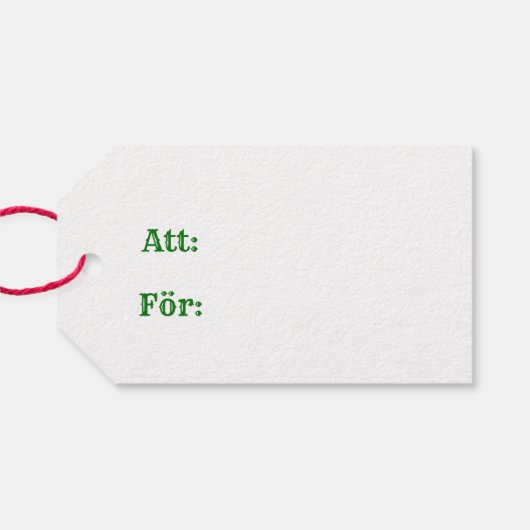 God Jul Red Gnome Cadeaulabel (Achterkant Horizontaal)