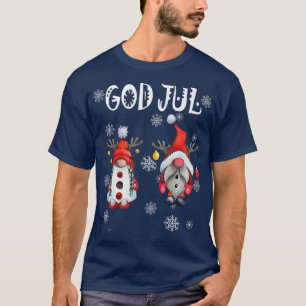 God jul Scandinavian Swedish Merry kerst Reind T-shirt
