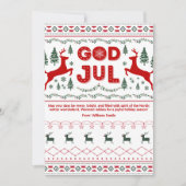 God Jul Scandinavisch Patroon Kerstmis Groet Feestdagenkaart (Voorkant)