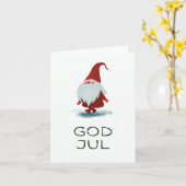 God jul, Scandinavische Kerstmis Kaart (Gele Bloem)