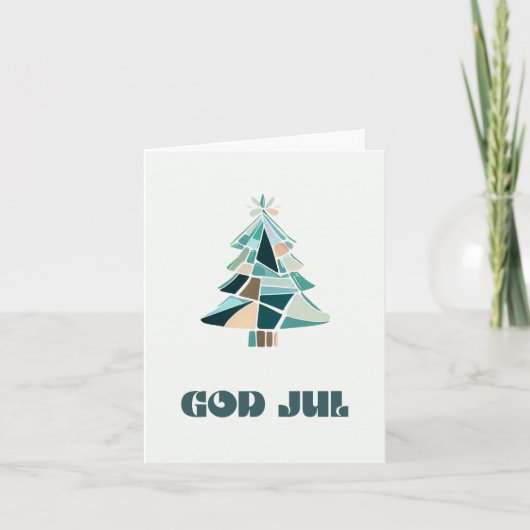 God jul, Scandinavische Kerstmis Kaart (Voorkant)
