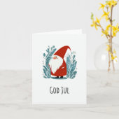 God jul, Scandinavische Kerstmis Kaart (Gele Bloem)