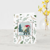 God jul, Scandinavische Kerstmis Kaart (Gele Bloem)