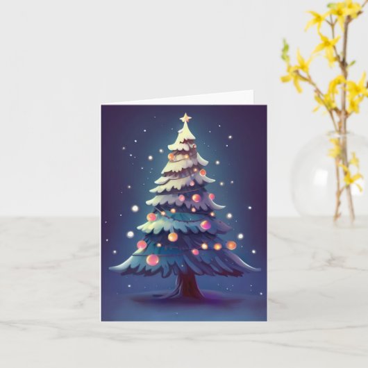 God jul, Scandinavische Kerstmis Kaart (Gele Bloem)