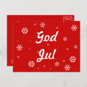 God Jul Snowflakes Briefkaart (Voorkant / Achterkant)