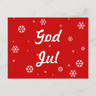 God Jul Snowflakes Briefkaart