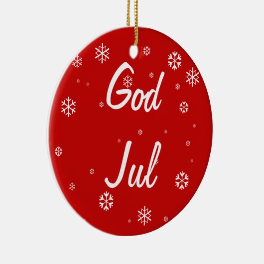 God Jul Snowflakes Keramisch Ornament (Rechts)