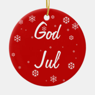 God Jul Snowflakes Keramisch Ornament