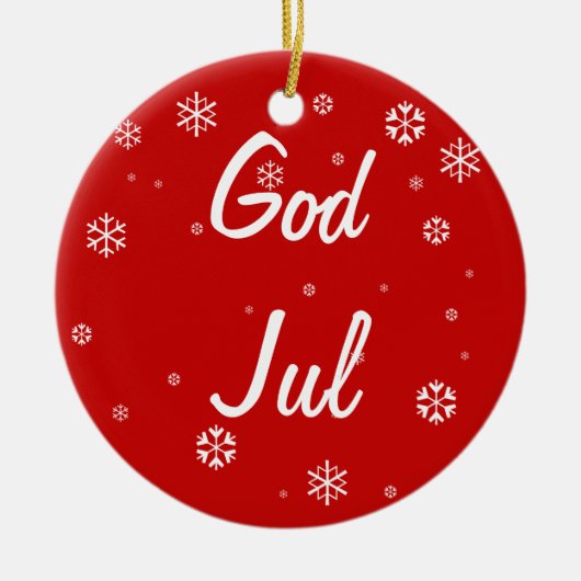 God Jul Snowflakes Keramisch Ornament (Voorkant)