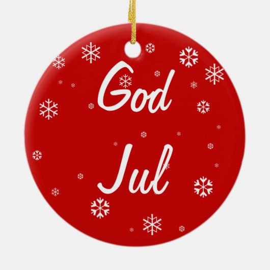 God Jul Snowflakes Keramisch Ornament (Achterkant)