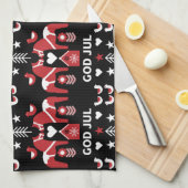 God Jul Swedish Folk Art Theedoek (Quarter Fold)