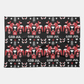 God Jul Swedish Folk Art Theedoek (Horizontaal)