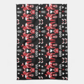 God Jul Swedish Folk Art Theedoek (Verticaal)