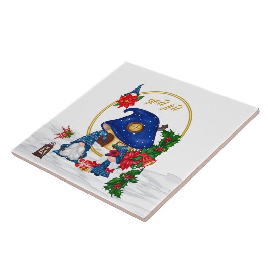 God Jul Swedish Gnomen Tegeltje (Zijkant)