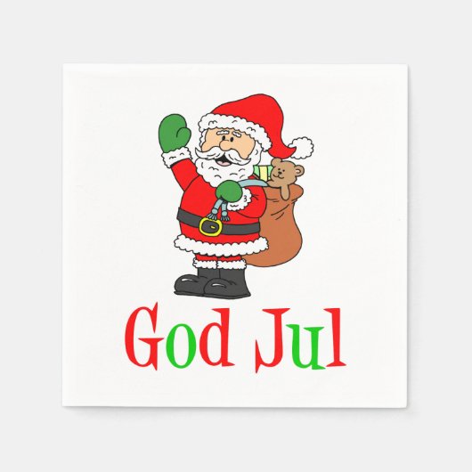 God Jul Swedish Kerstkerstkerstkerstkerstkerstluie Servet (Voorkant)