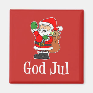 God jul Swedish KerstSanta Magnet