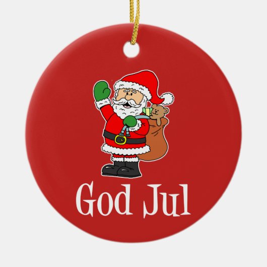 God jul Swedish Santa Ornament (Voorkant)