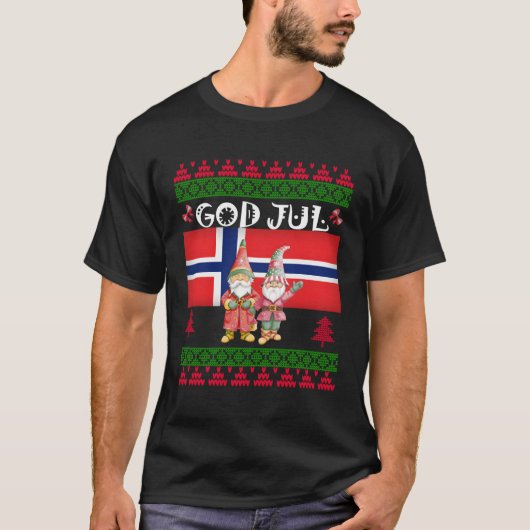 God jul Ugly Norway vlag Scandinavian Gn T-shirt (Voorkant)