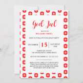 God Jul Vrolijk Kerstfeest Patroon Uitnodiging (Voorkant)