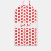 God Jul Vrolijk Kerstfeest Scandinavisch patroon c Cadeaulabel (Achterkant)