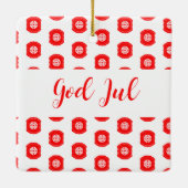 God Jul Vrolijk Kerstfeest Scandinavisch patroon c Keramisch Ornament (Achterkant)