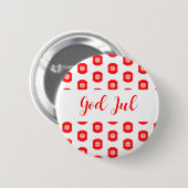 God Jul Vrolijk Kerstfeest Scandinavisch patroon c Ronde Button 5,7 Cm (Voorkant /achterkant)