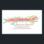 God Jul, watercolor Christmas banner Rechthoekige Sticker<br><div class="desc">Kerstbanner met heilige en bessen,  handbeschilderde waterverf met handbeschilderd adreslabel voor waterverf,  perfect voor een feestelijke feestkaart of uitnodiging. Maak uw vakantiepost uit de traditionele kaarten met deze handbeschilderde waterverf banners</div>