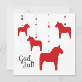 God Jul! Wenskaart Dala Horse Bedankkaart