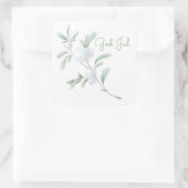 God jul White Winter Berries Square Sticker (Tas)
