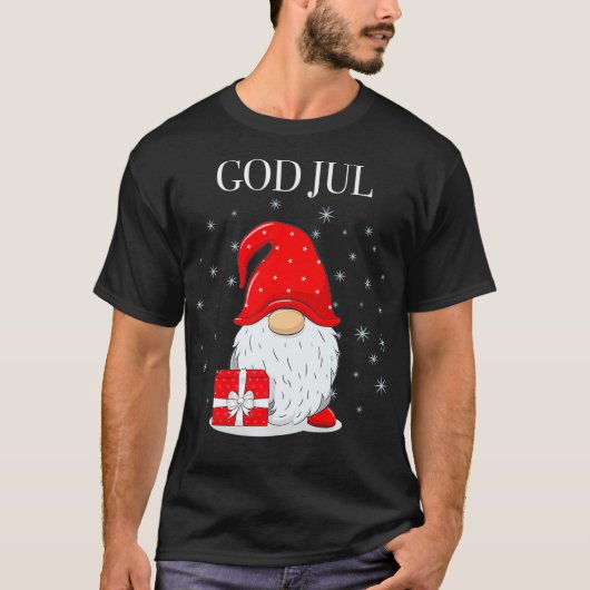 God jul Zweeds kerstfeest Zweden Tomte Gnome T-shirt (Voorkant)