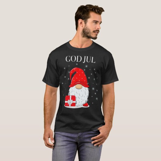 God jul Zweeds kerstfeest Zweden Tomte Gnome T-shirt (Voorkant volledig)
