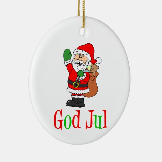 God jul Zweeds kerstkerstkerstkerstkerstkerstkerst Keramisch Ornament (Rechts)