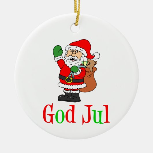 God jul Zweeds kerstkerstkerstkerstkerstkerstkerst Keramisch Ornament (Voorkant)