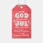 God Jul Zweeds Kerstmis Traditioneel Cadeaulabel (Voorkant)