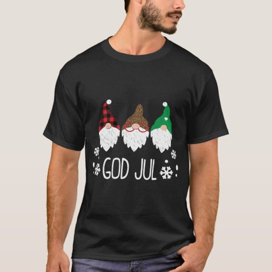 God Jul Zweeds Vrolijk Kerstmis Noors Schattige Gn T-shirt (Voorkant)