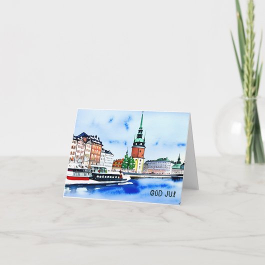 God jul, Zweedse kerst Kaart (Voorkant)