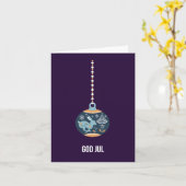 God jul, Zweedse kerst Kaart (Gele Bloem)