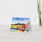 God jul, Zweedse kerst Kaart (Voorkant)