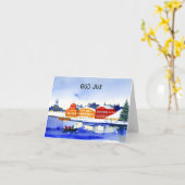 God jul, Zweedse kerst Kaart (Gele Bloem)