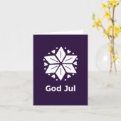 God jul, Zweedse kerst Kaart (Gele Bloem)
