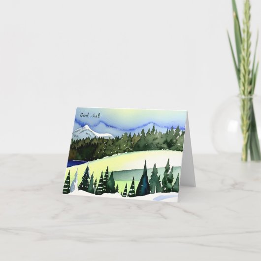 God jul, Zweedse kerst Kaart (Voorkant)